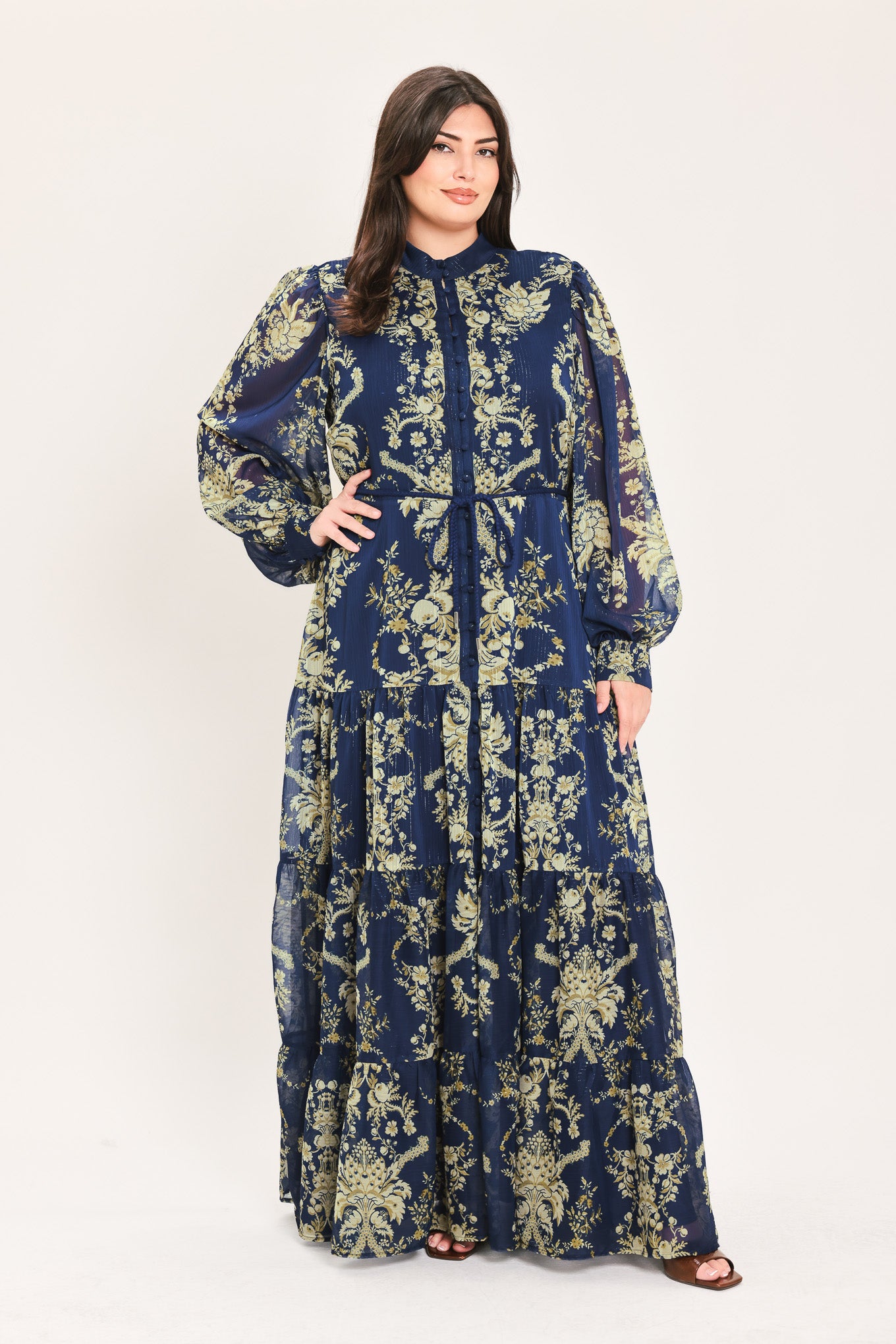 ROYAL HERITAGE BLOOM WOVEN MAXI DRESS