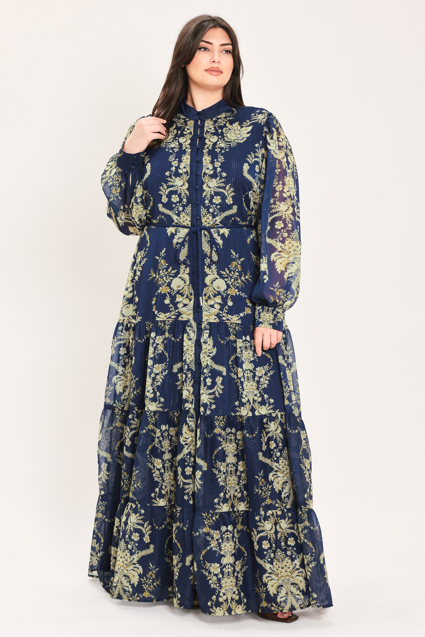 ROYAL HERITAGE BLOOM WOVEN MAXI DRESS