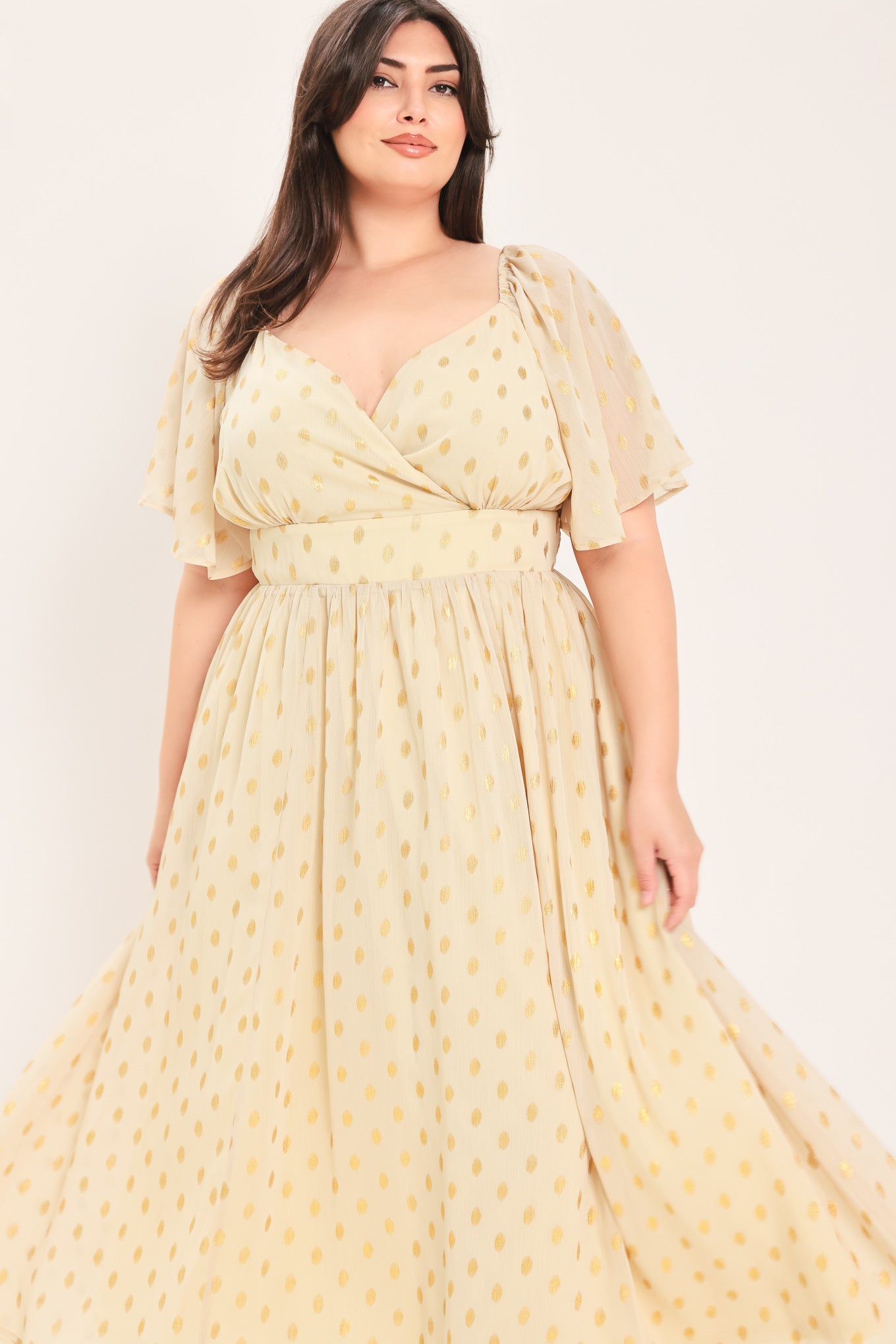 SHIMMERING SKY AFFECTION WOVEN MIDI DRESS