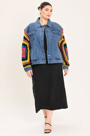 FESTIVAL WEAVE WASHED DENIM JACKET