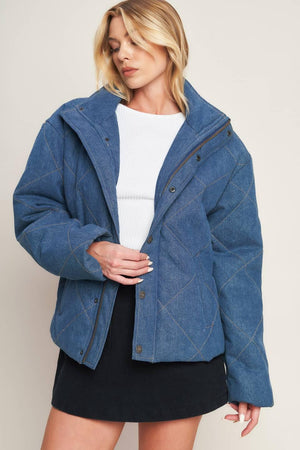 FOR GOOD QUILTED DENIM JACKET.