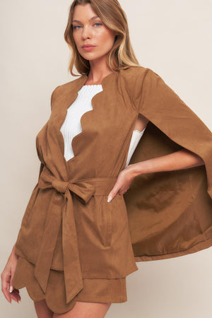DESERT FLOWER FAUX SUEDE TOP.