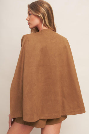 DESERT FLOWER FAUX SUEDE TOP.