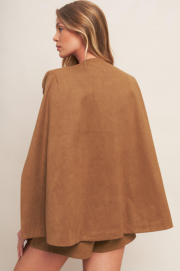 DESERT FLOWER FAUX SUEDE TOP.