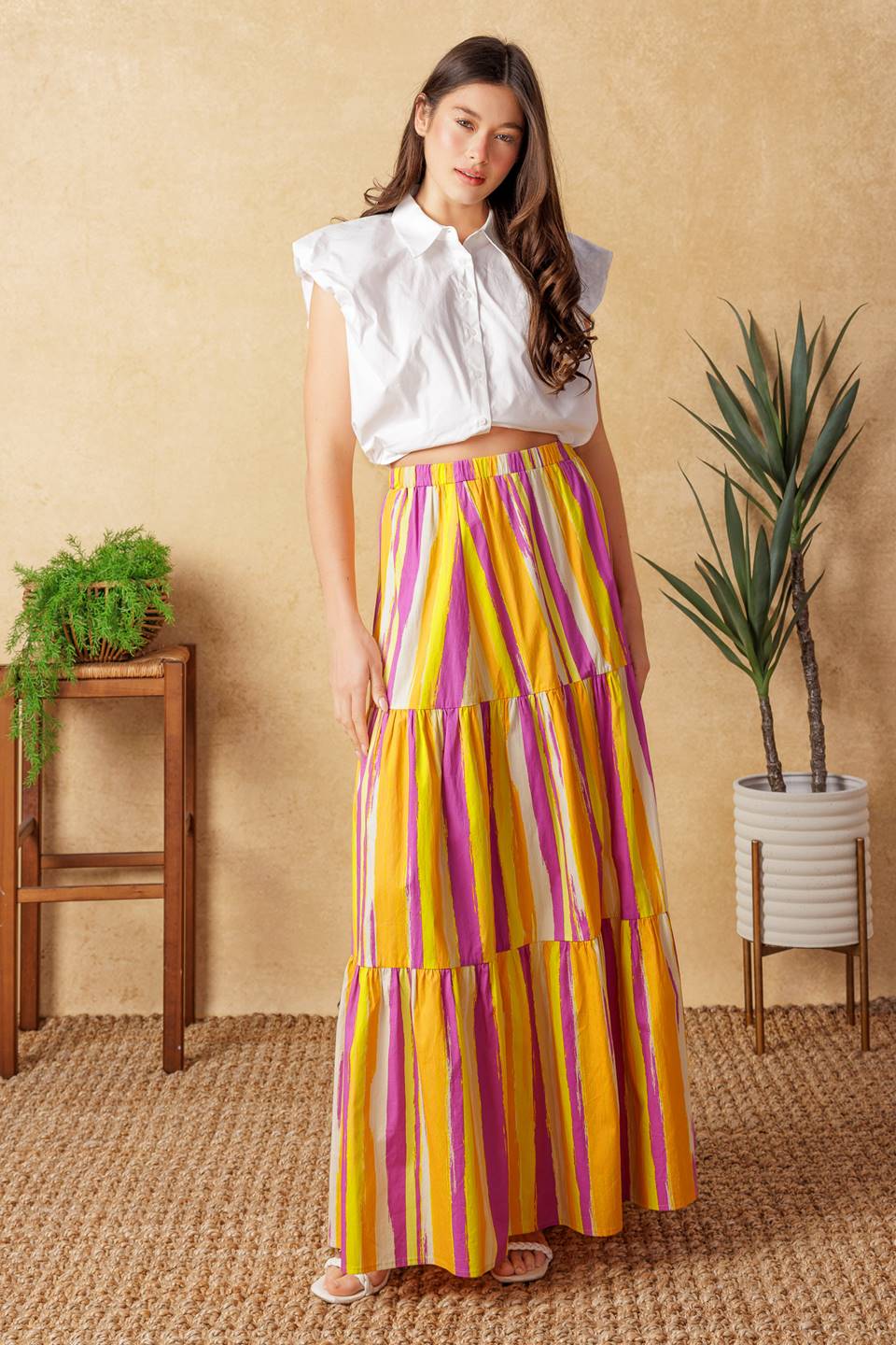 LIGHT UP MY LIFE POPLIN MAXI SKIRT