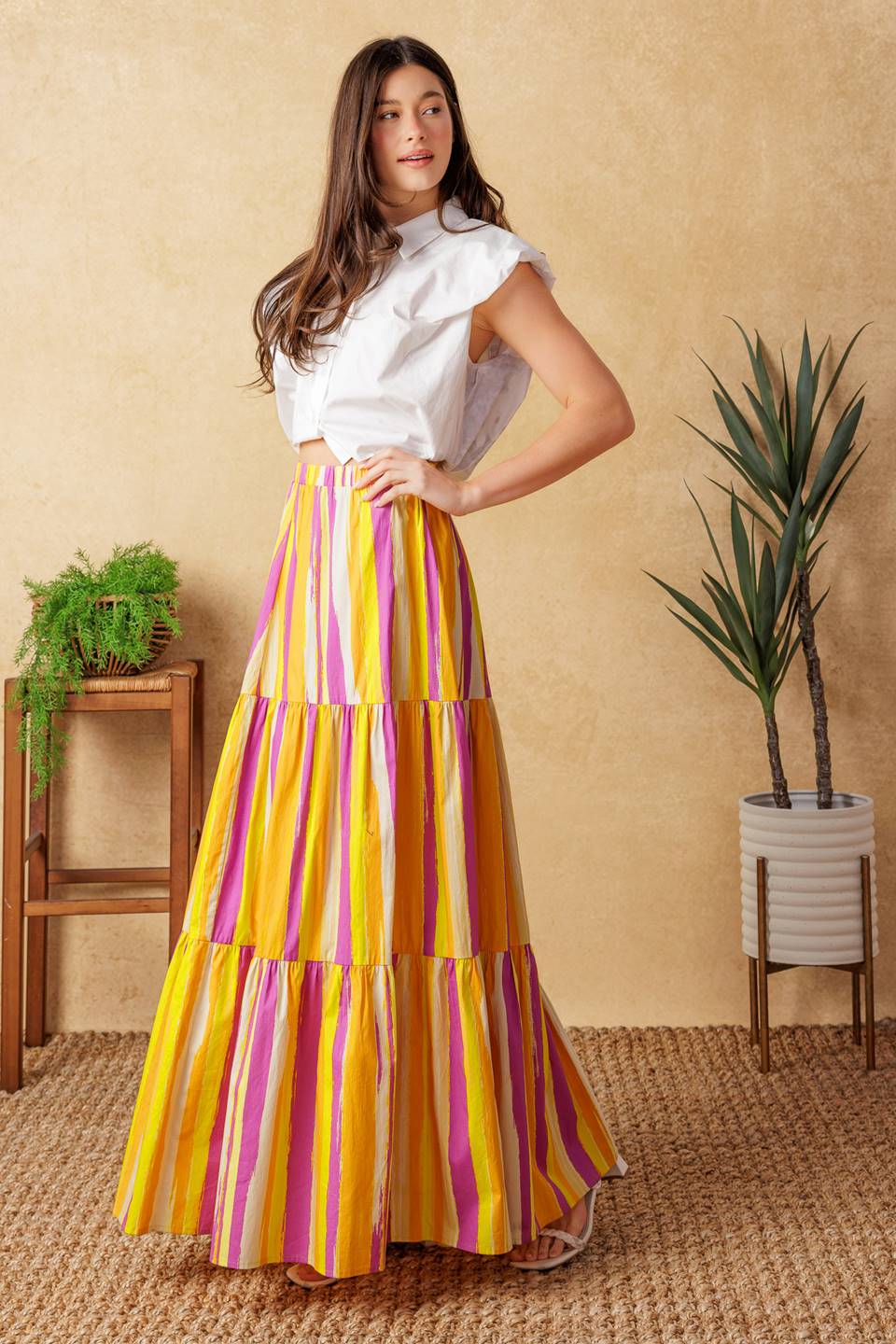 LIGHT UP MY LIFE POPLIN MAXI SKIRT