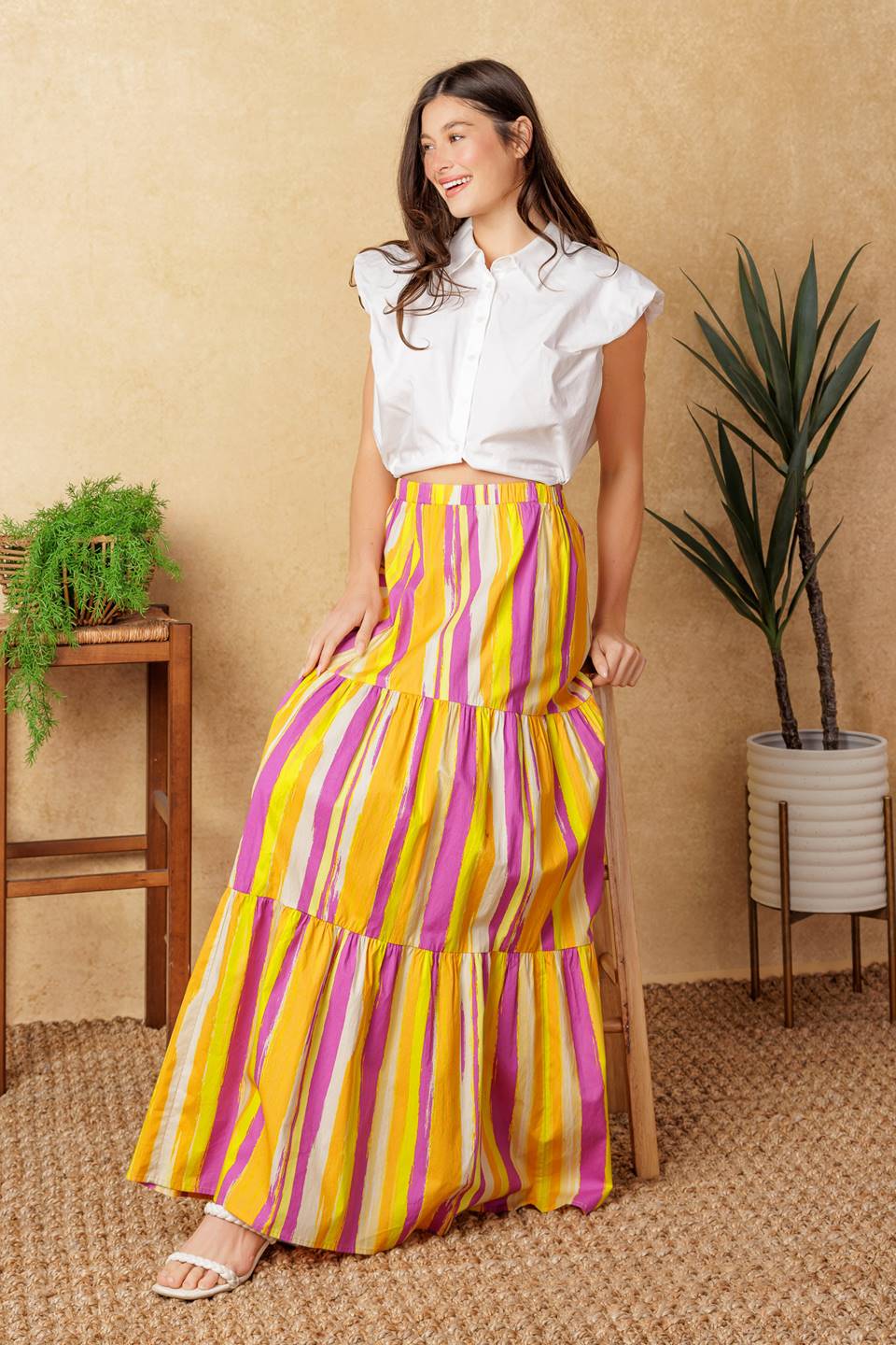 LIGHT UP MY LIFE POPLIN MAXI SKIRT