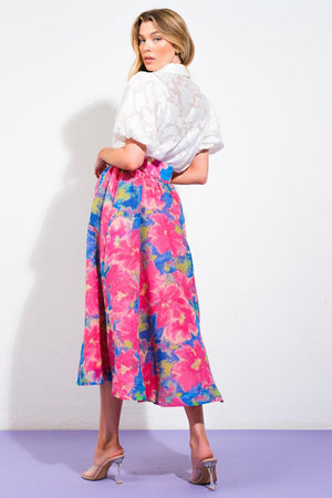 SWEET VISION WOVEN MIDI SKIRT.