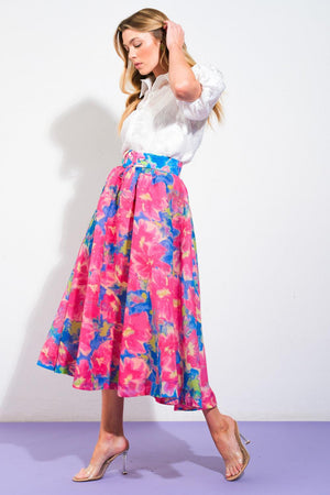 SWEET VISION WOVEN MIDI SKIRT.