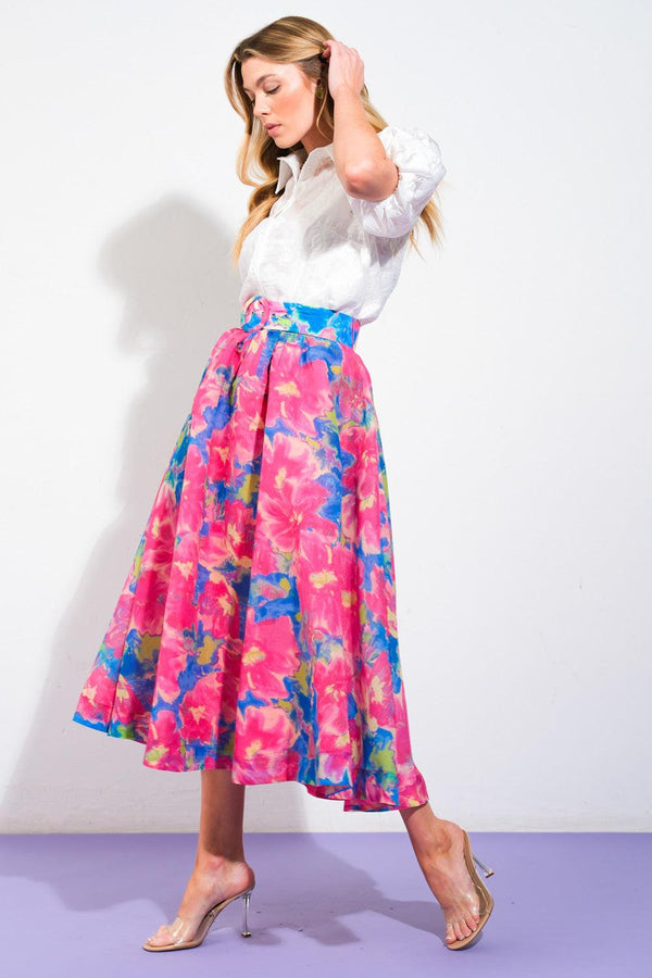 SWEET VISION WOVEN MIDI SKIRT.
