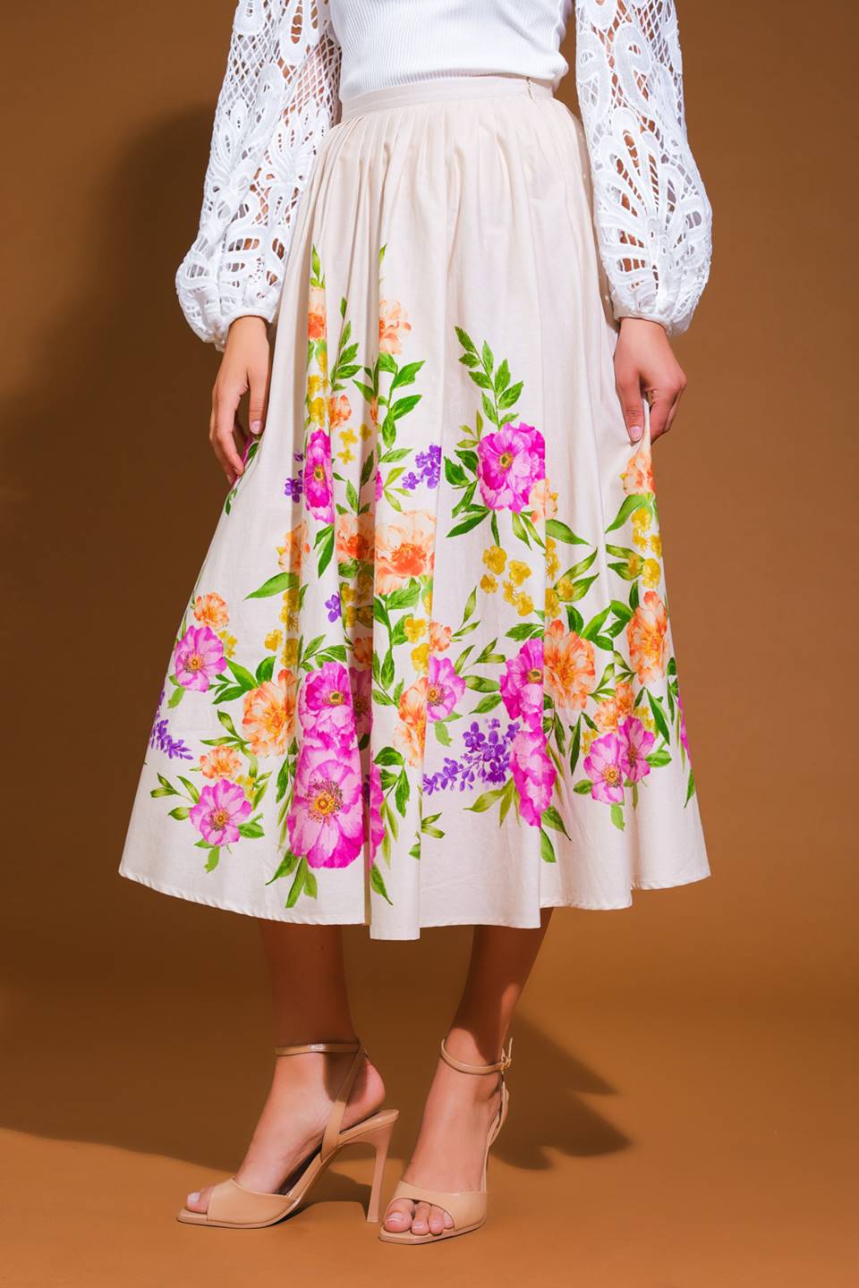 SAGAMORE CREEK LAND WOVEN MIDI SKIRT