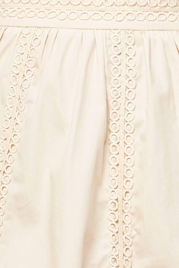 LAYTON CREAM WOVEN MIDI SKIRT.