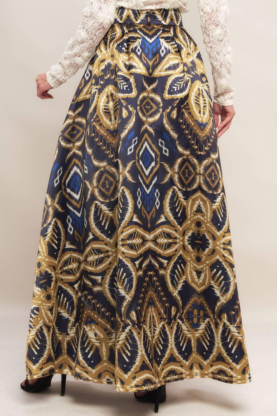 NIGHTFALL DRAPE WOVEN MAXI FULL SKIRT.