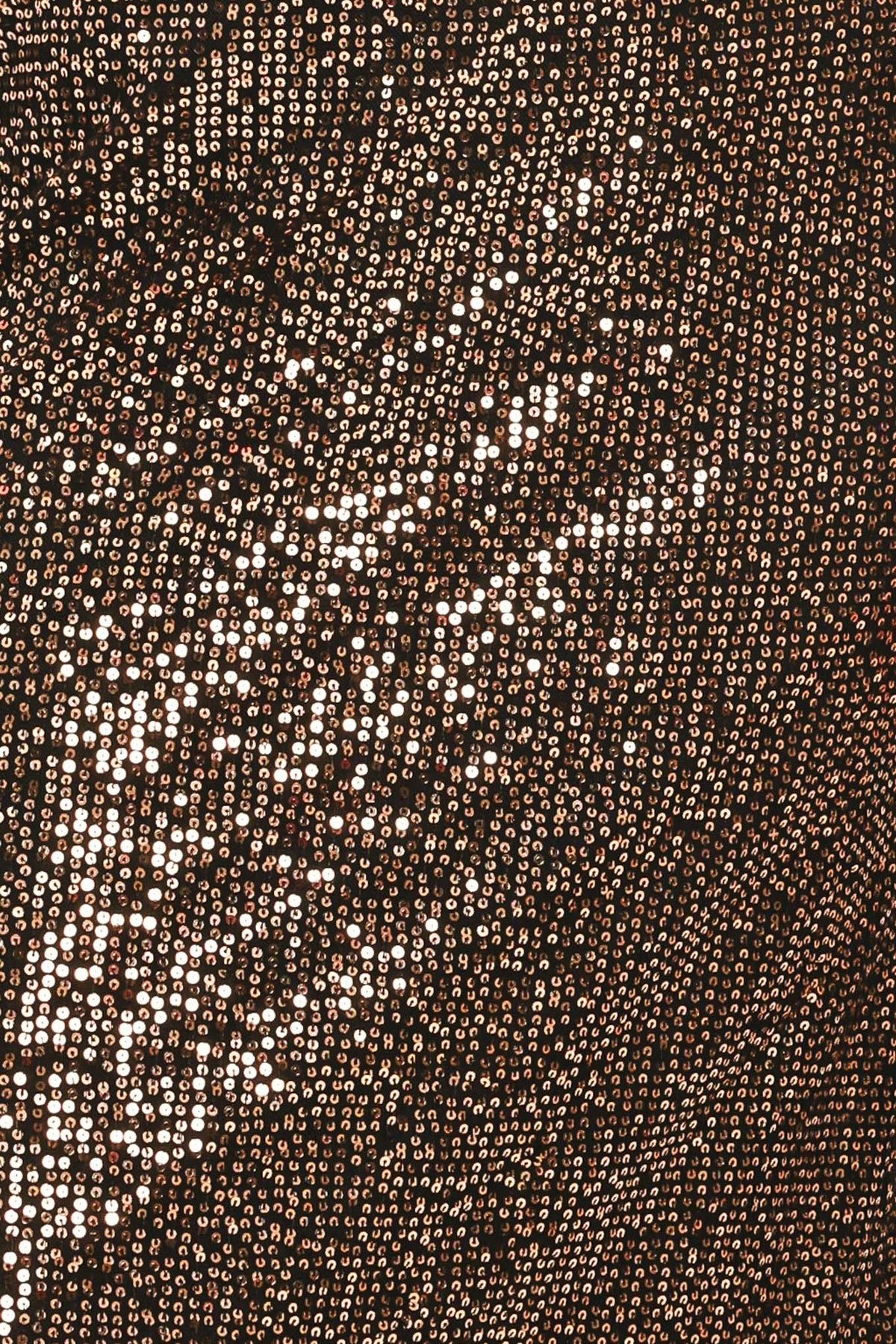 A woman modeling a bronze sequined midi skirt with a black lace hem | Flying Tomato