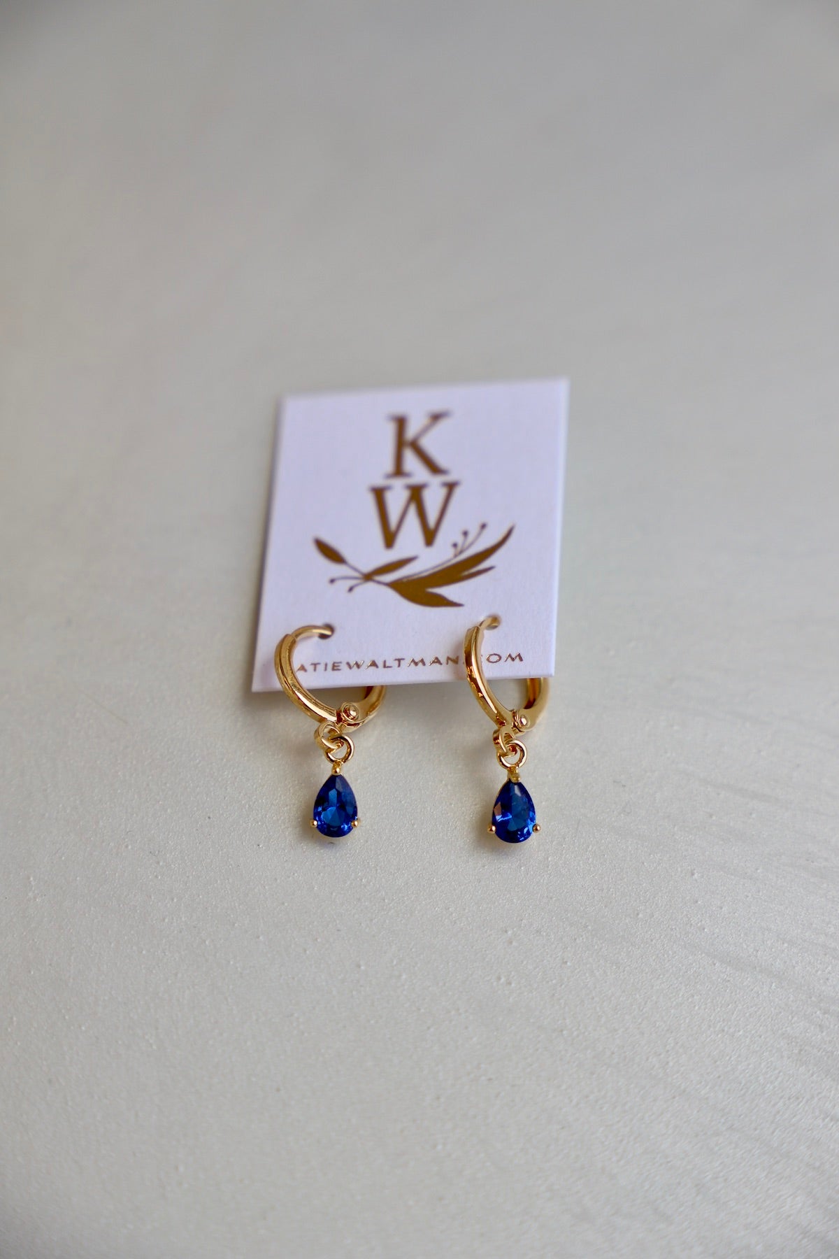 BIRTHSTONE TEARDROP EARRINGS