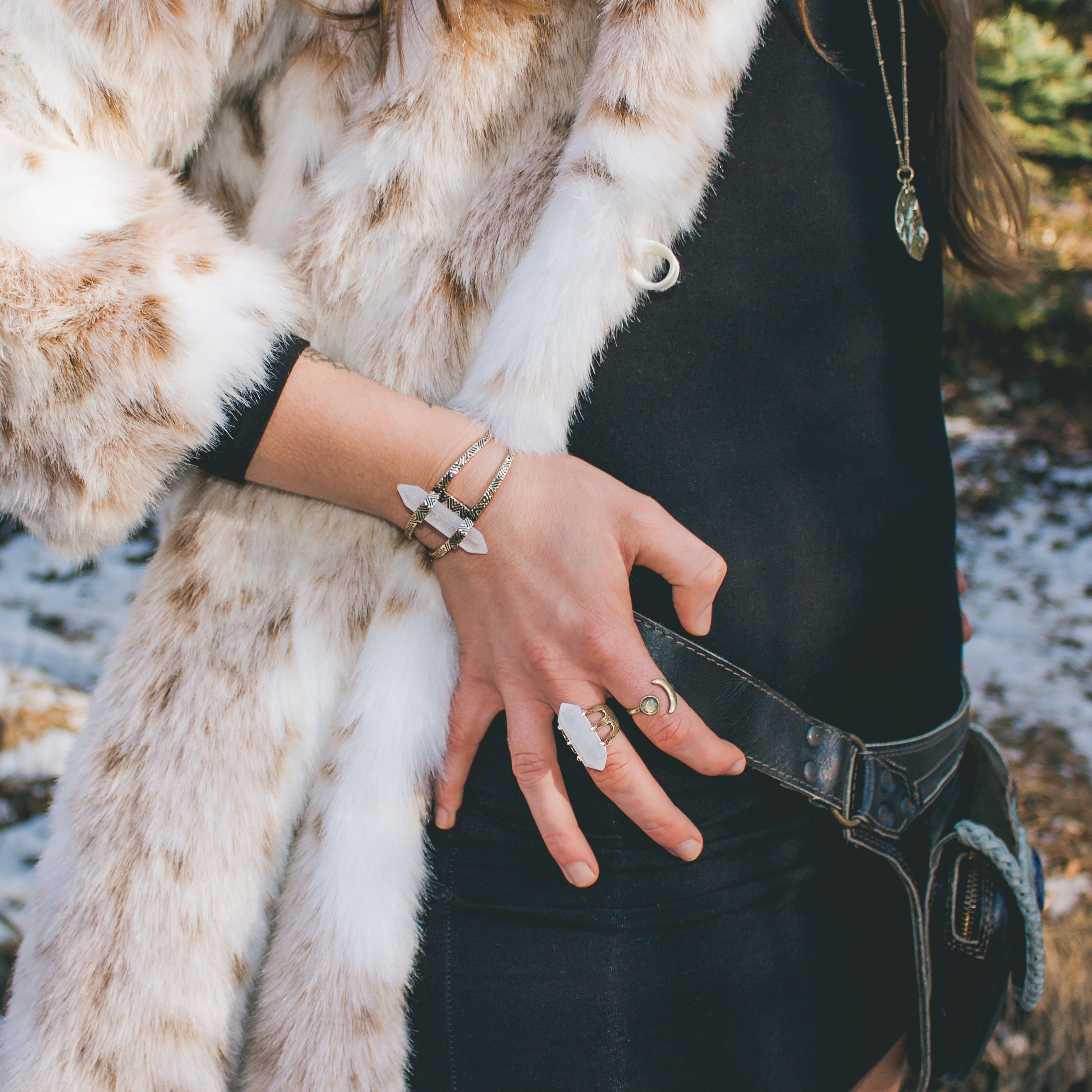 Crystal Cuff Bracelet | Gold