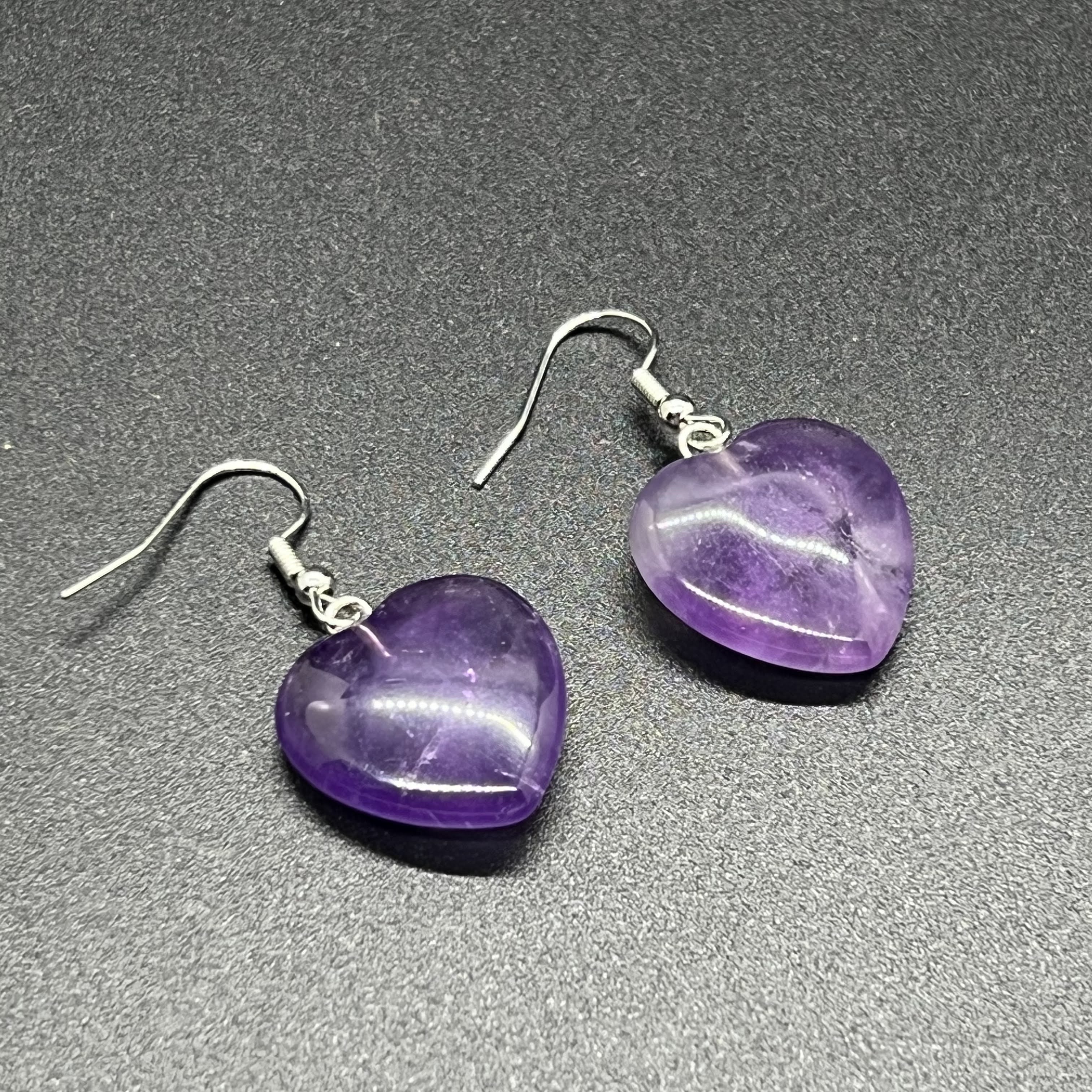 Amethyst Dreamy Heart Earrings