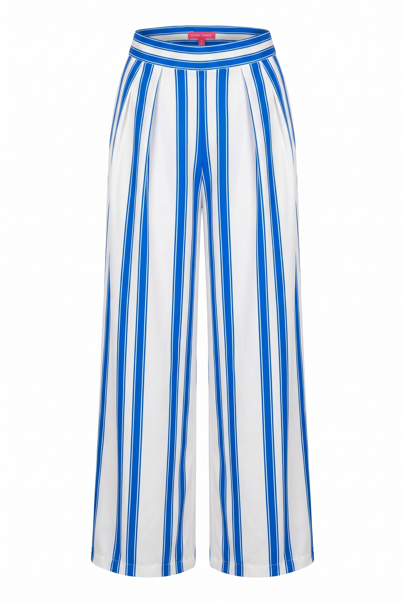 White and blue striped wide leg pants | Flying Tomato