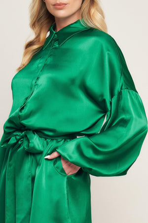 CELEBRATION TIME WOVEN SATIN ROMPER.