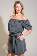 TINY TEMPTATIONS DENIM ROMPER.