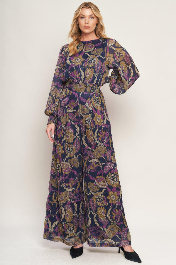 WHISPERING PINES WOVEN JUMPSUIT.