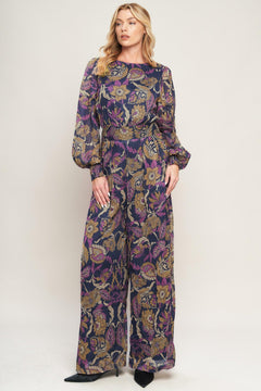 WHISPERING PINES WOVEN JUMPSUIT.