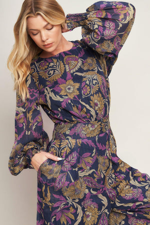 WHISPERING PINES WOVEN JUMPSUIT.