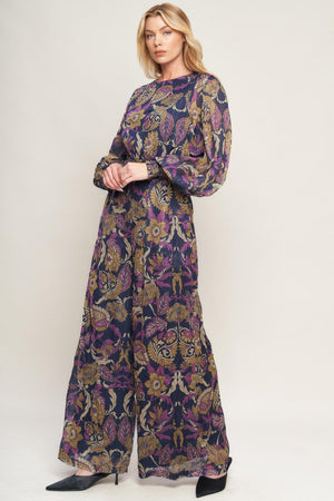WHISPERING PINES WOVEN JUMPSUIT.