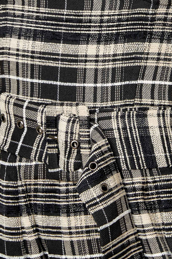 SAND DUNE WOVEN PLAID JUMPSUIT.