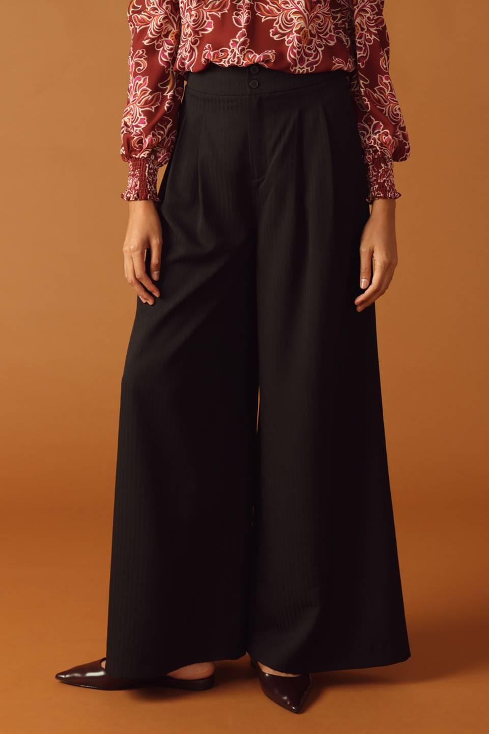 SWEET REMINISCENCE WOVEN WIDE LEG PANTS.