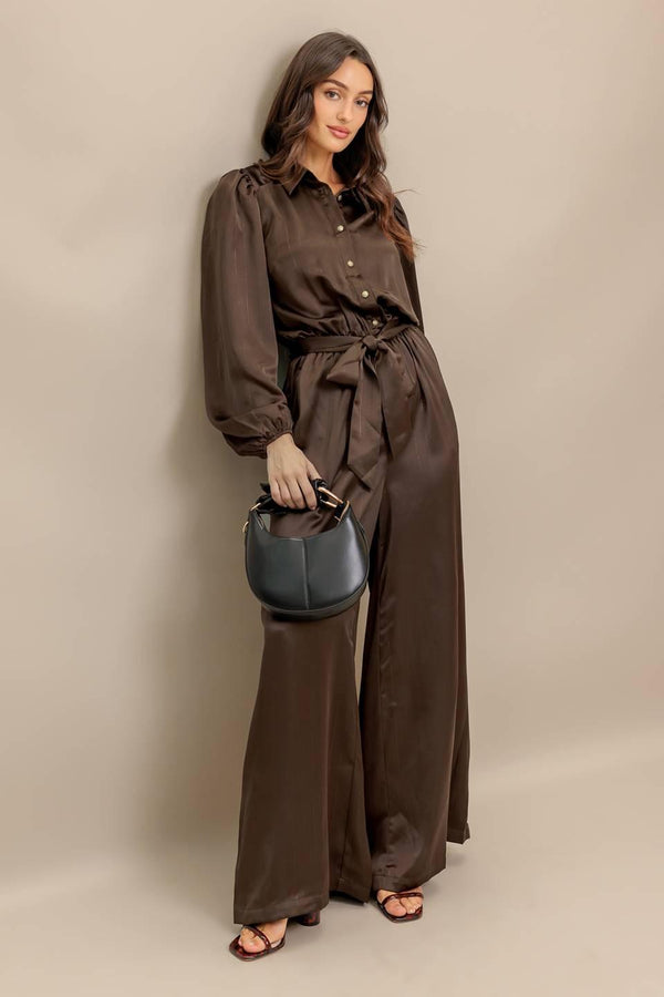 SUGAR BROWNIE WOVEN JUMPSUIT.