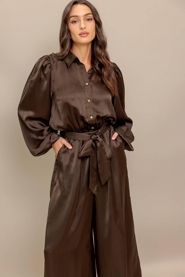 SUGAR BROWNIE WOVEN JUMPSUIT.