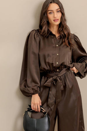 SUGAR BROWNIE WOVEN JUMPSUIT.