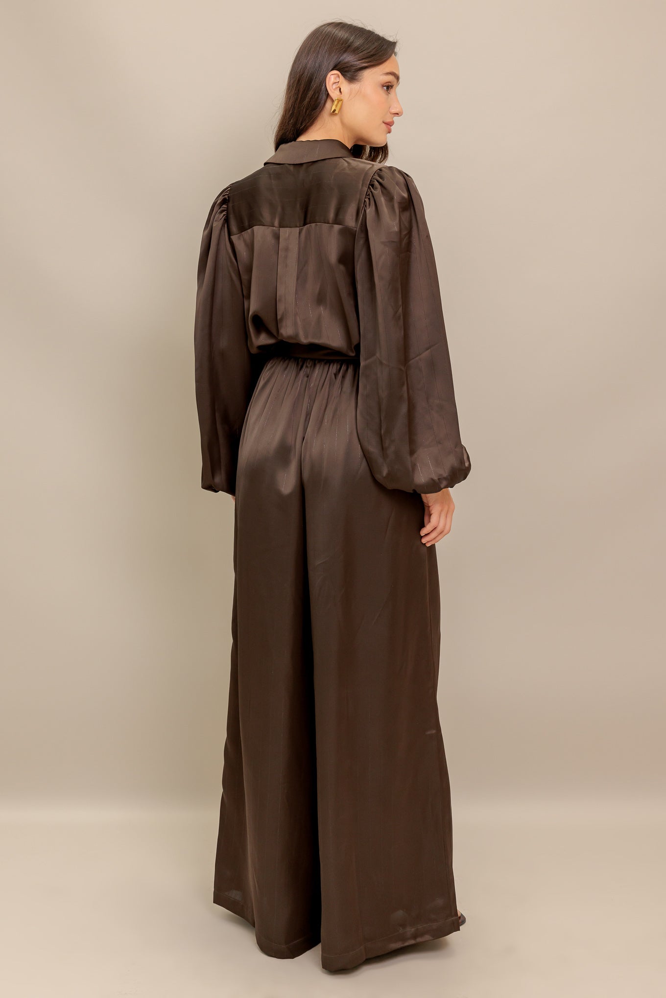 ESPRESSO WHISPER WOVEN JUMPSUIT