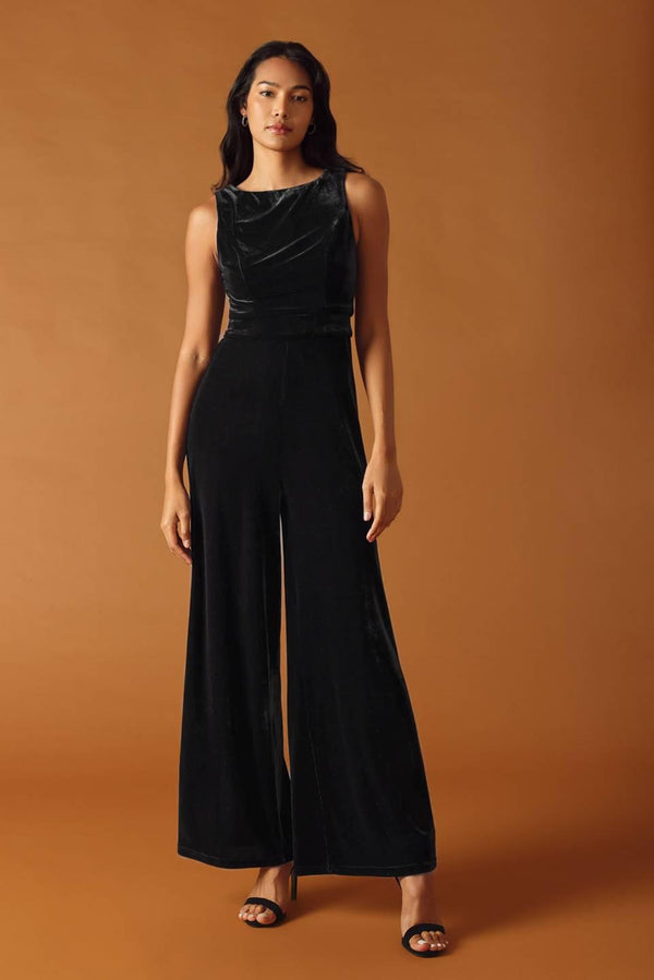 FINAL TOUCHES VELVET JUMPSUIT.