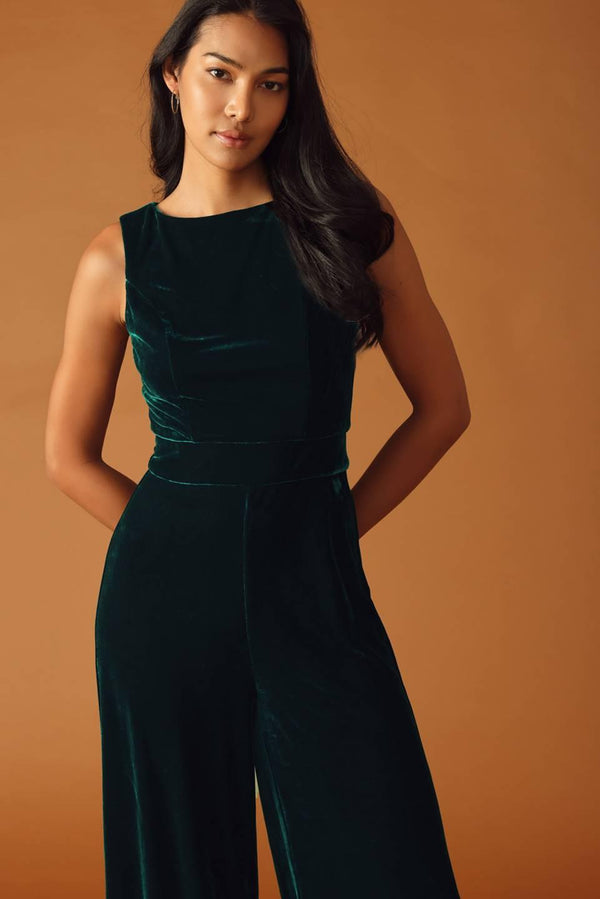 FINAL TOUCHES VELVET JUMPSUIT.