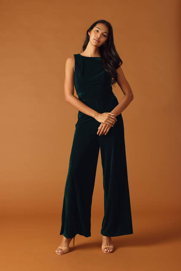 FINAL TOUCHES VELVET JUMPSUIT.