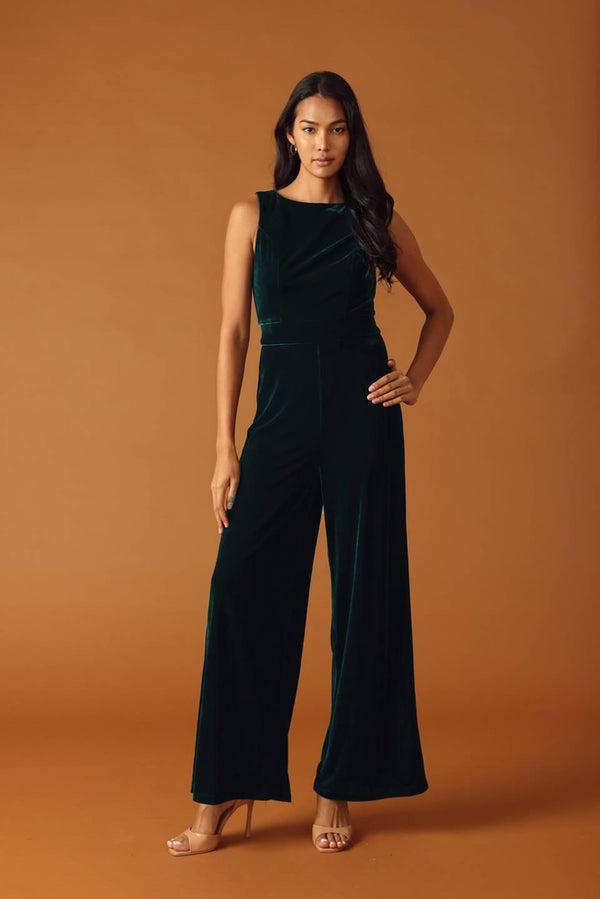 FINAL TOUCHES VELVET JUMPSUIT.