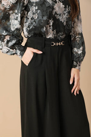 SWEET HARMONY BLACK WOVEN PANTS - Flying Tomato - PANTS - Flying Tomato