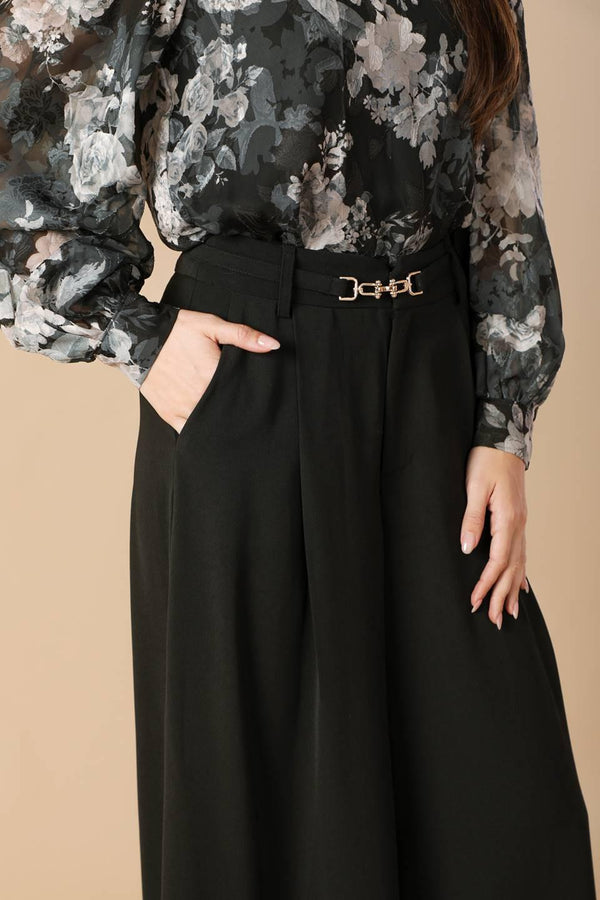 SWEET HARMONY BLACK WOVEN PANTS - Flying Tomato - PANTS - Flying Tomato