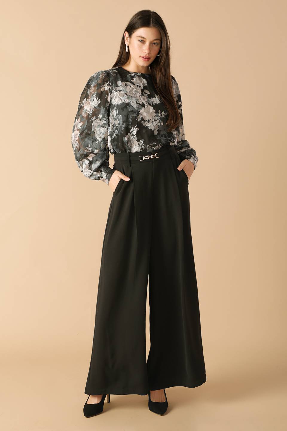 SWEET HARMONY BLACK WOVEN PANTS