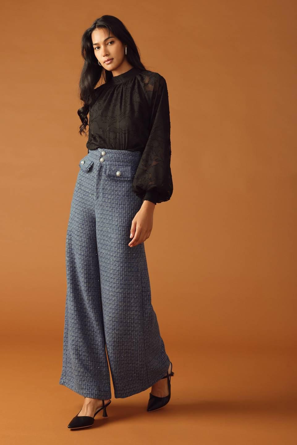 THREADS OF DESTINY TWEED PANTS.