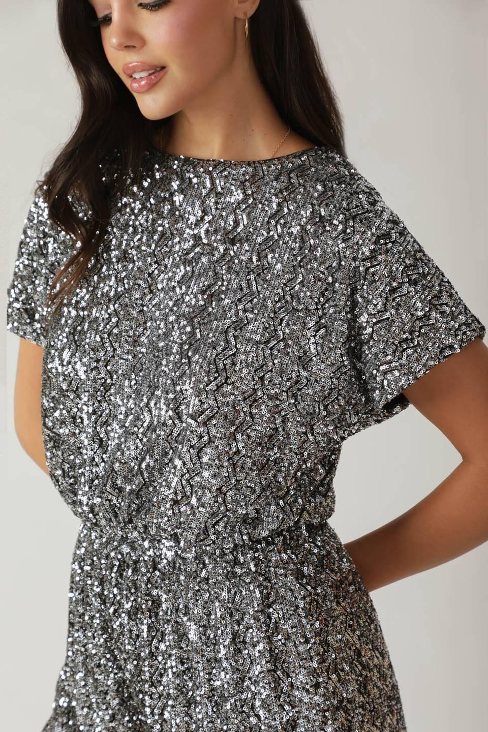TIME FLIES SEQUIN ROMPER.
