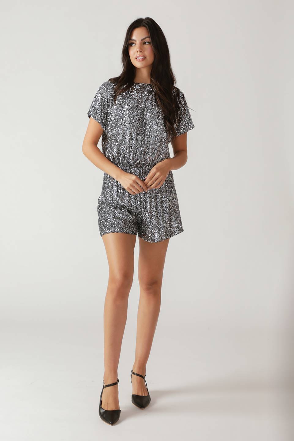 TIME FLIES SEQUIN ROMPER