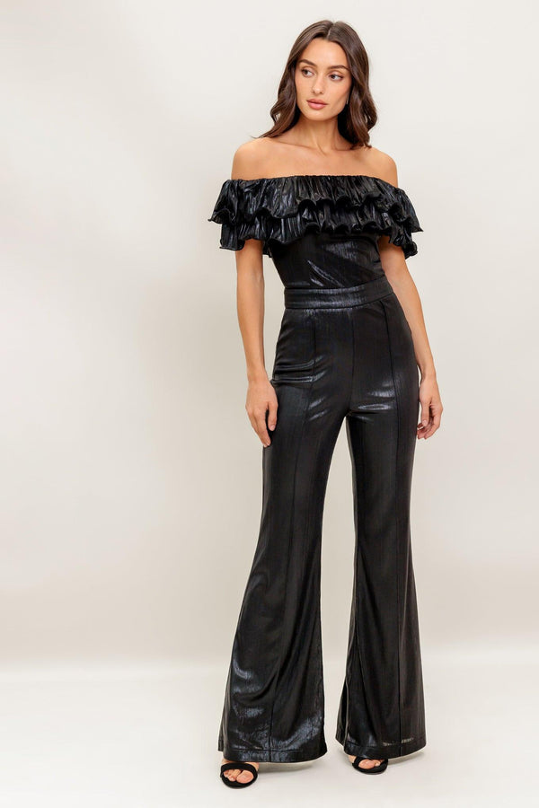 ANGEL EYES COATED WOVEN JUMPSUIT - Flying Tomato - JUMPSUIT - Flying Tomato