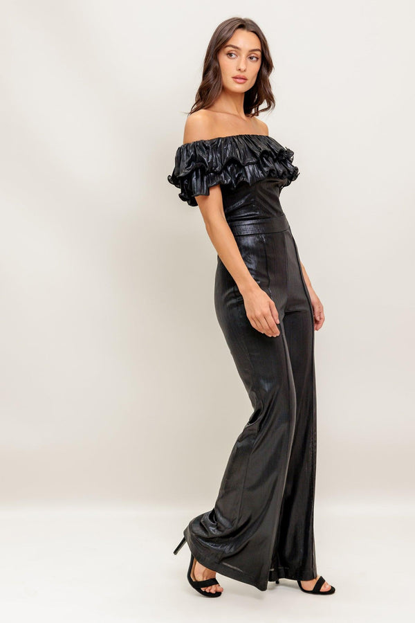 ANGEL EYES COATED WOVEN JUMPSUIT - Flying Tomato - JUMPSUIT - Flying Tomato