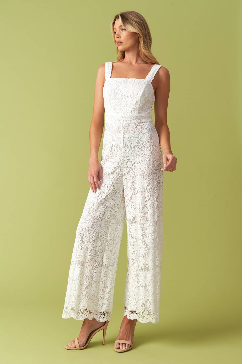 IT'S ALL BEEN DONE WOVEN LACE JUMPSUIT