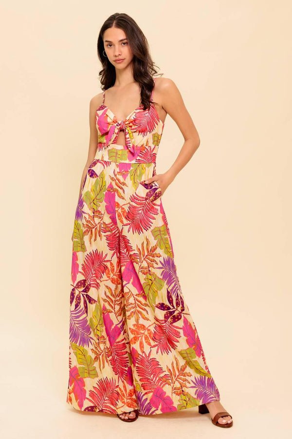 SAFE HAVEN PINK WOVEN JUMPSUIT.