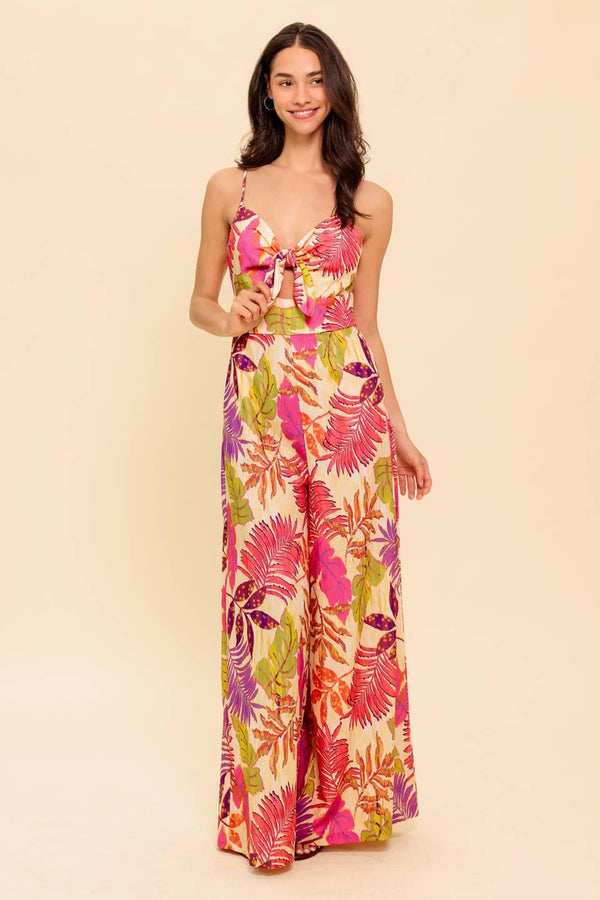 SAFE HAVEN PINK WOVEN JUMPSUIT.