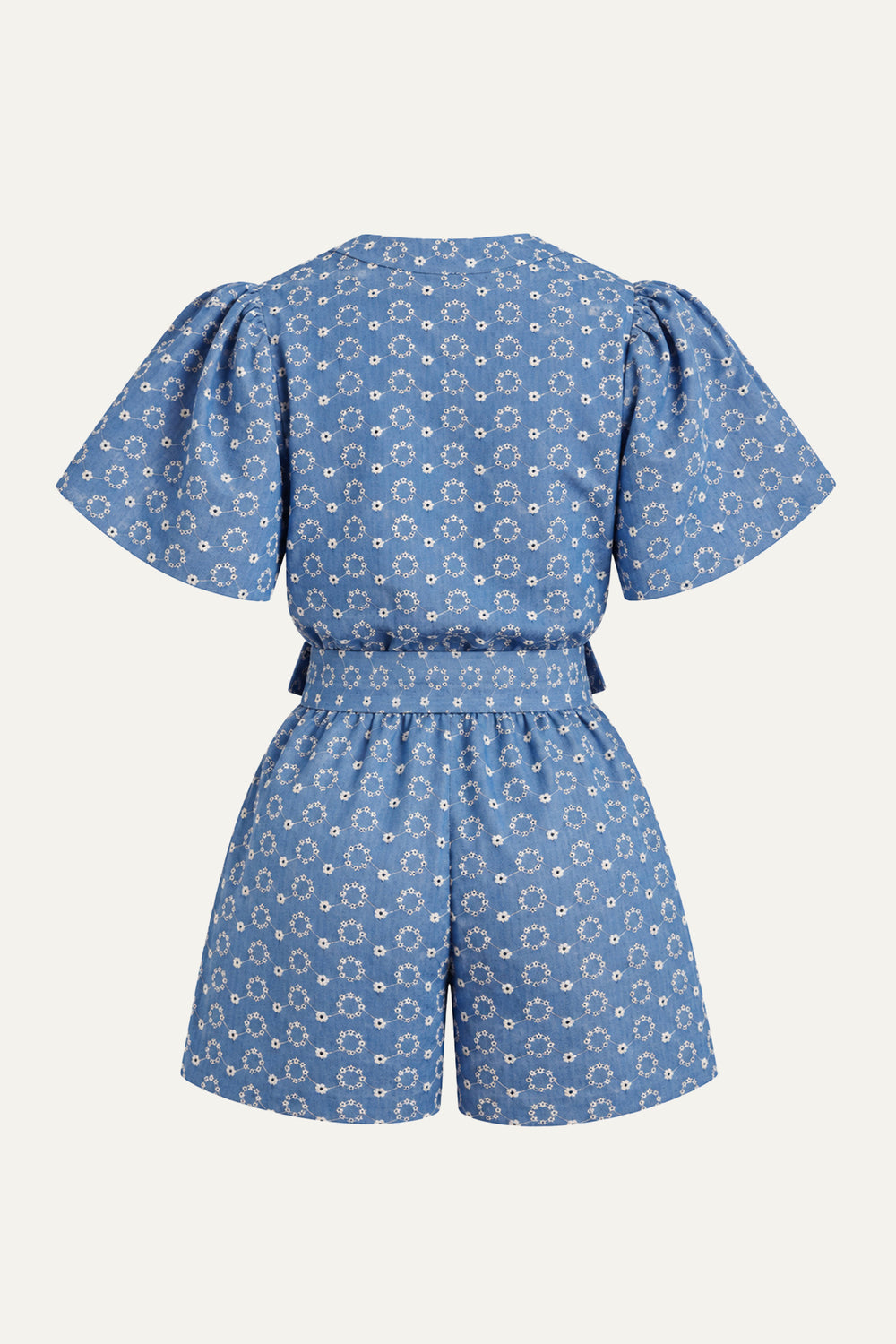 RISING PETALS WOVEN ROMPER